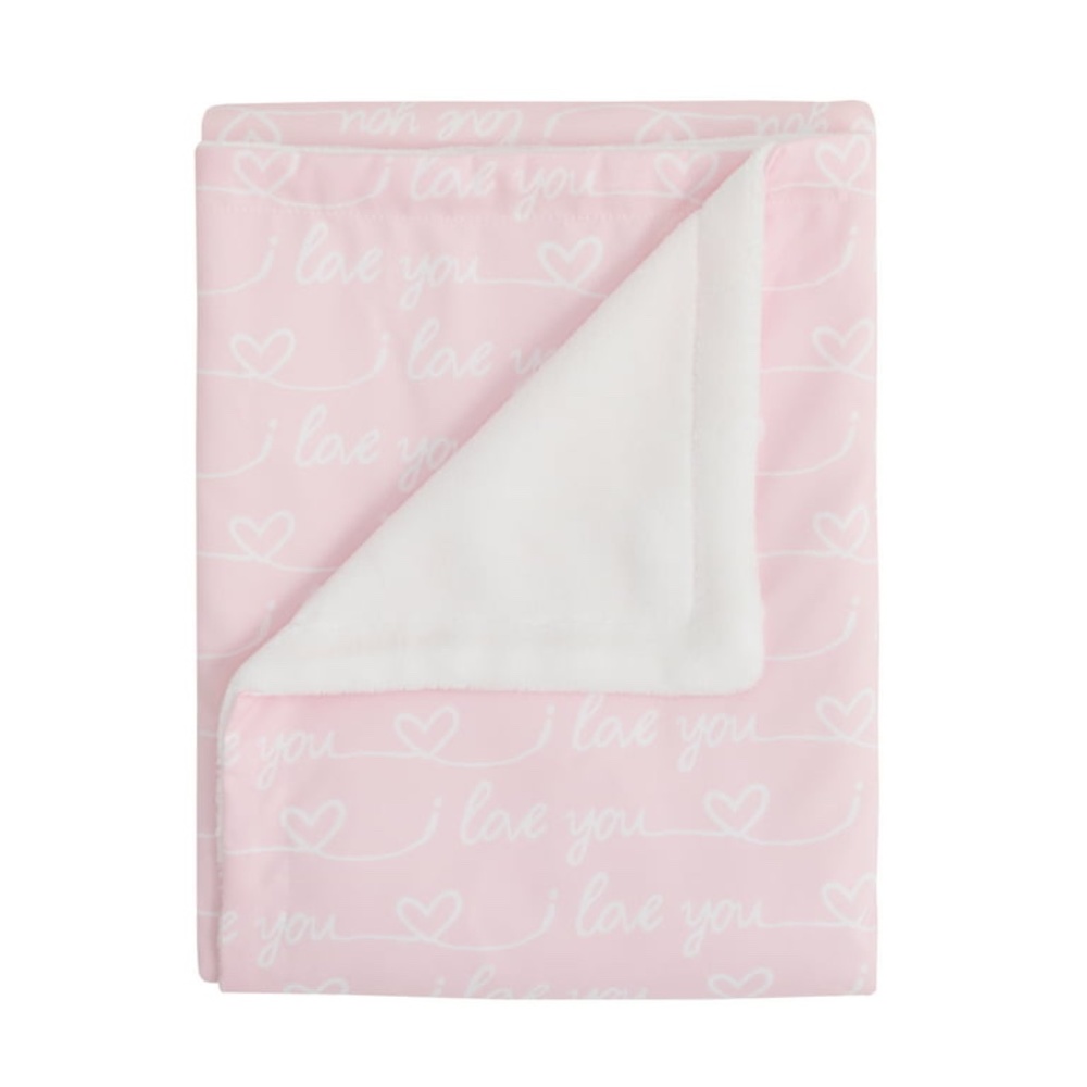 MoDRN Love Baby Blanket- Pink And White